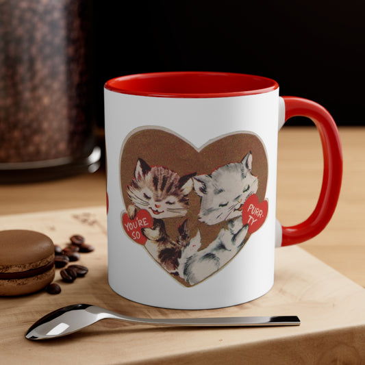 You're so purrty vintage kitty cat valentines mug