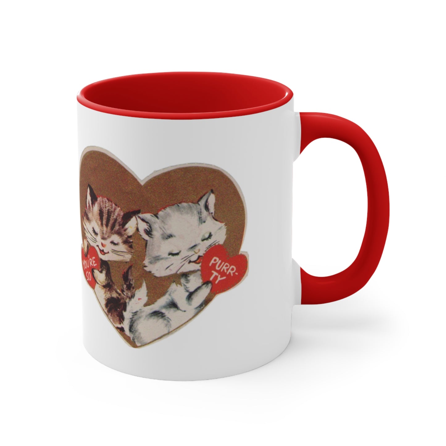 You're so purrty vintage kitty cat valentines mug